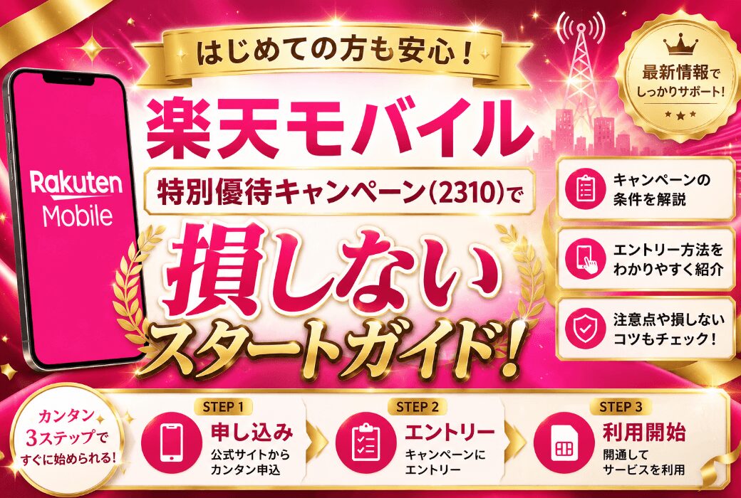 楽天モバイル特別優待キャンペーン(2310)を徹底解説！